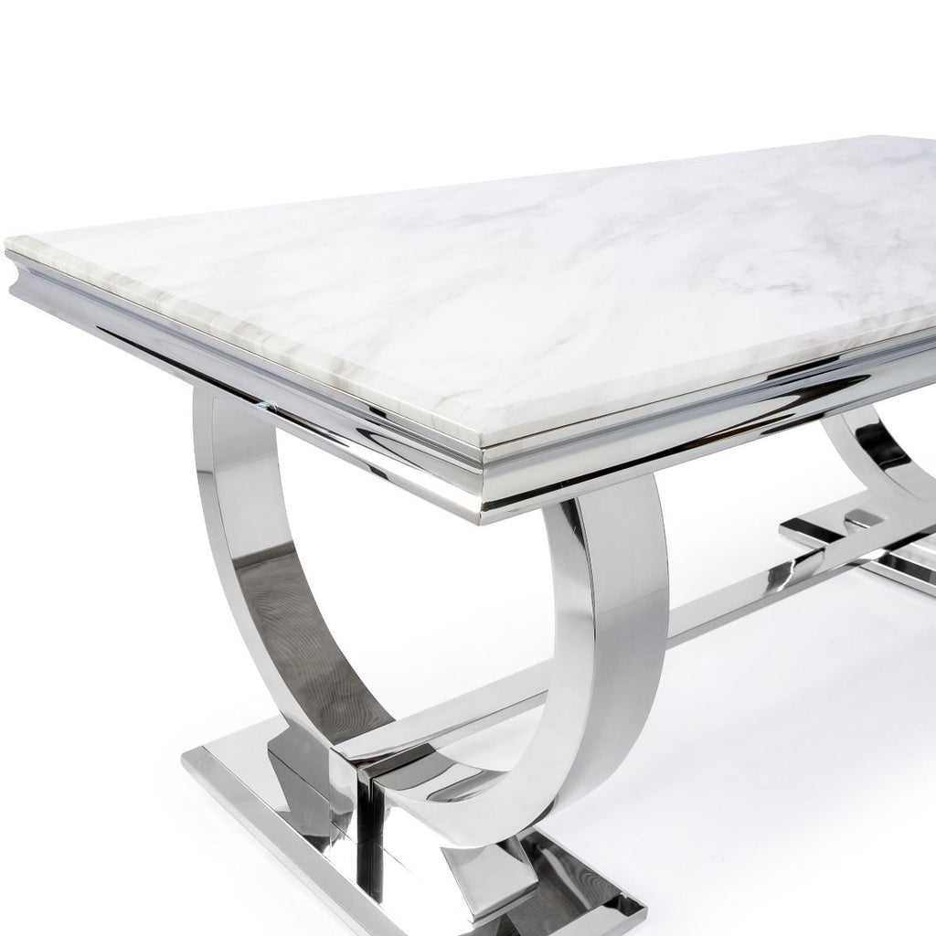 Oakwood Aries 1.8M White Marble Dining Table