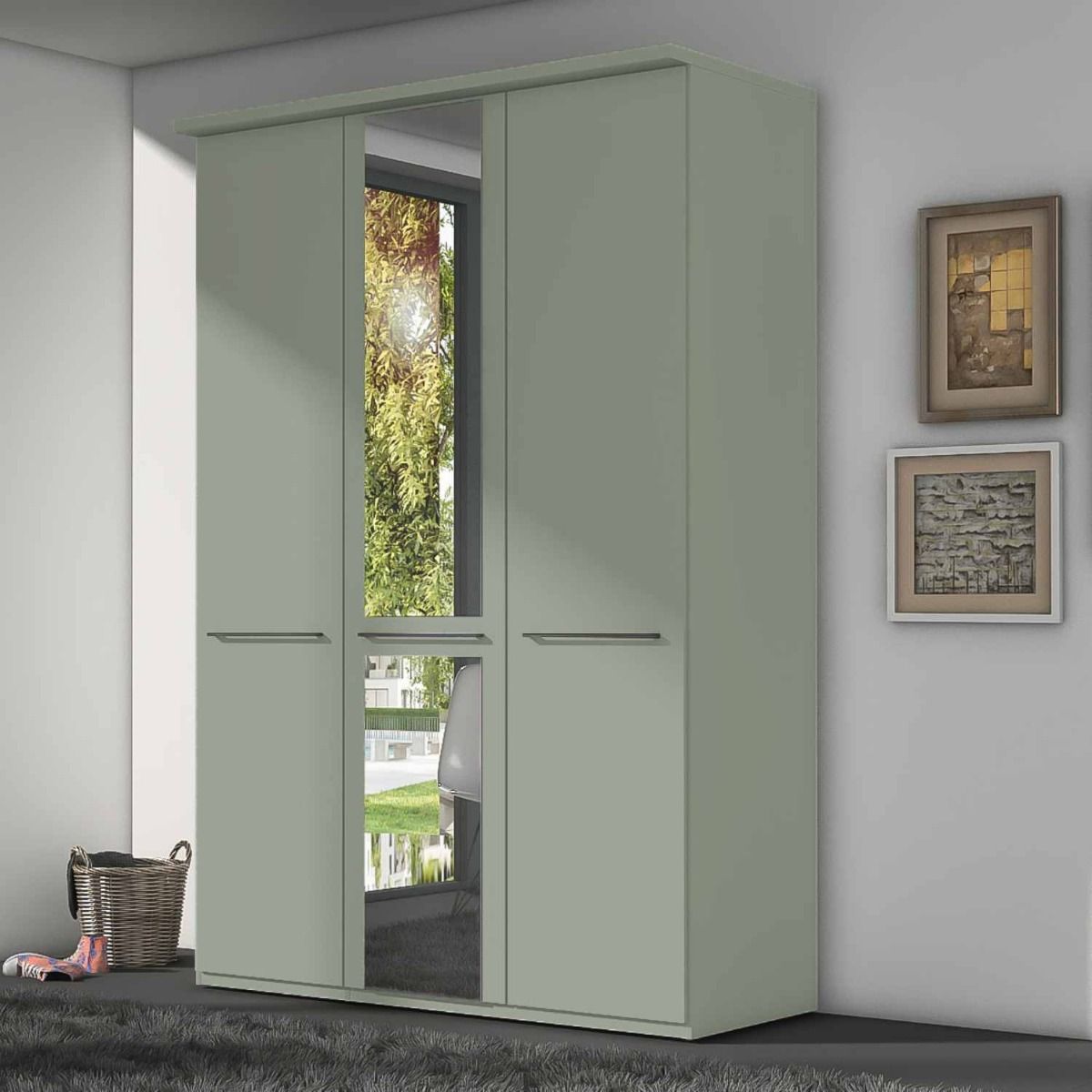 Oakwood Wiemann Cairns Sage Green Hinged Door Wardrobe With Cornice