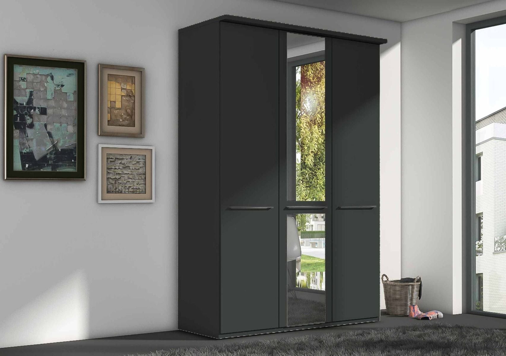 Oakwood Wiemann Cairns Graphite Hinged Door Wardrobe With Cornice