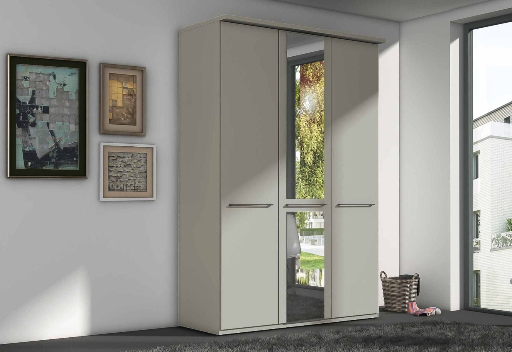 Oakwood Wiemann Cairns Pebble Grey Hinged Door Wardrobe With Cornice