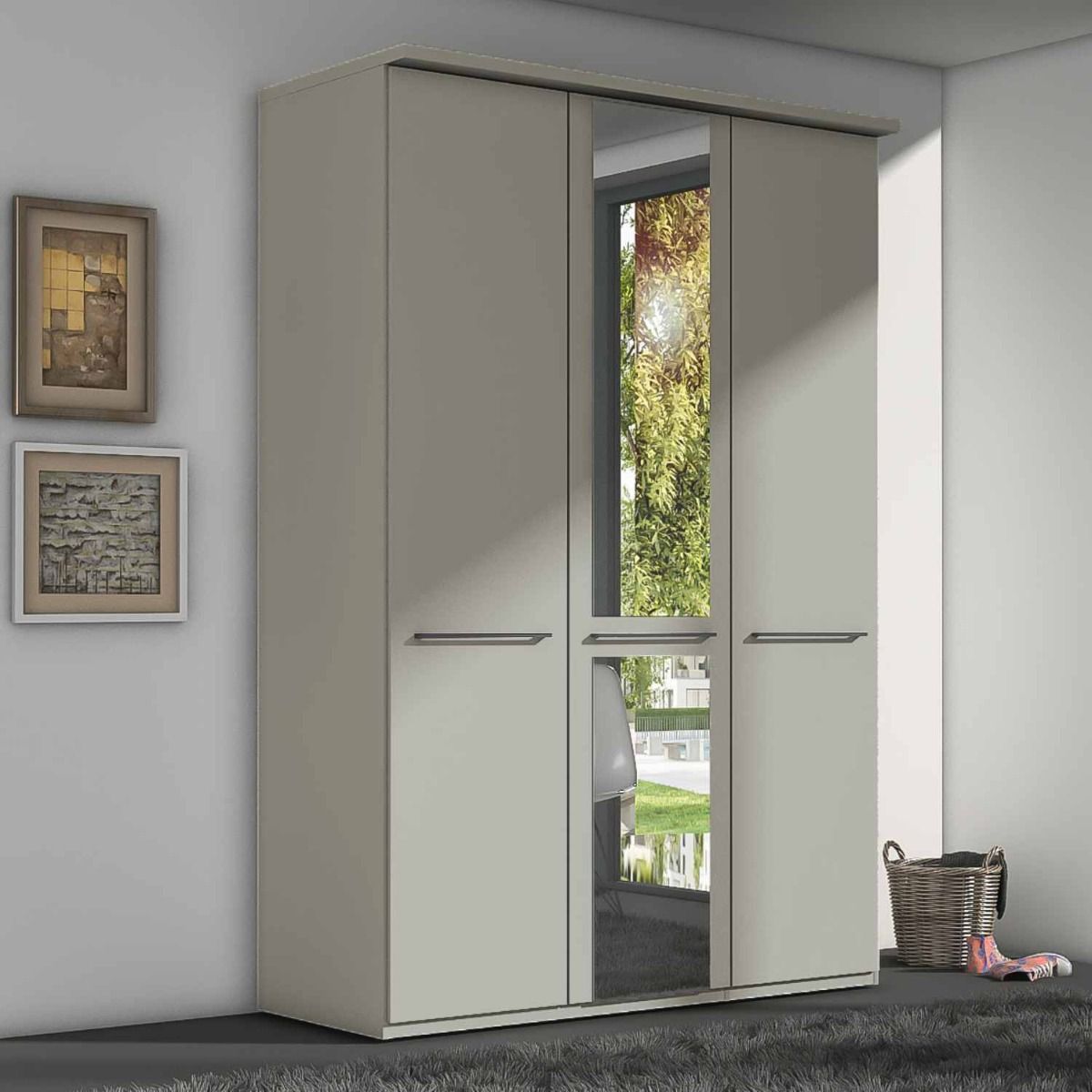 Oakwood Wiemann Cairns Pebble Grey Hinged Door Wardrobe With Cornice