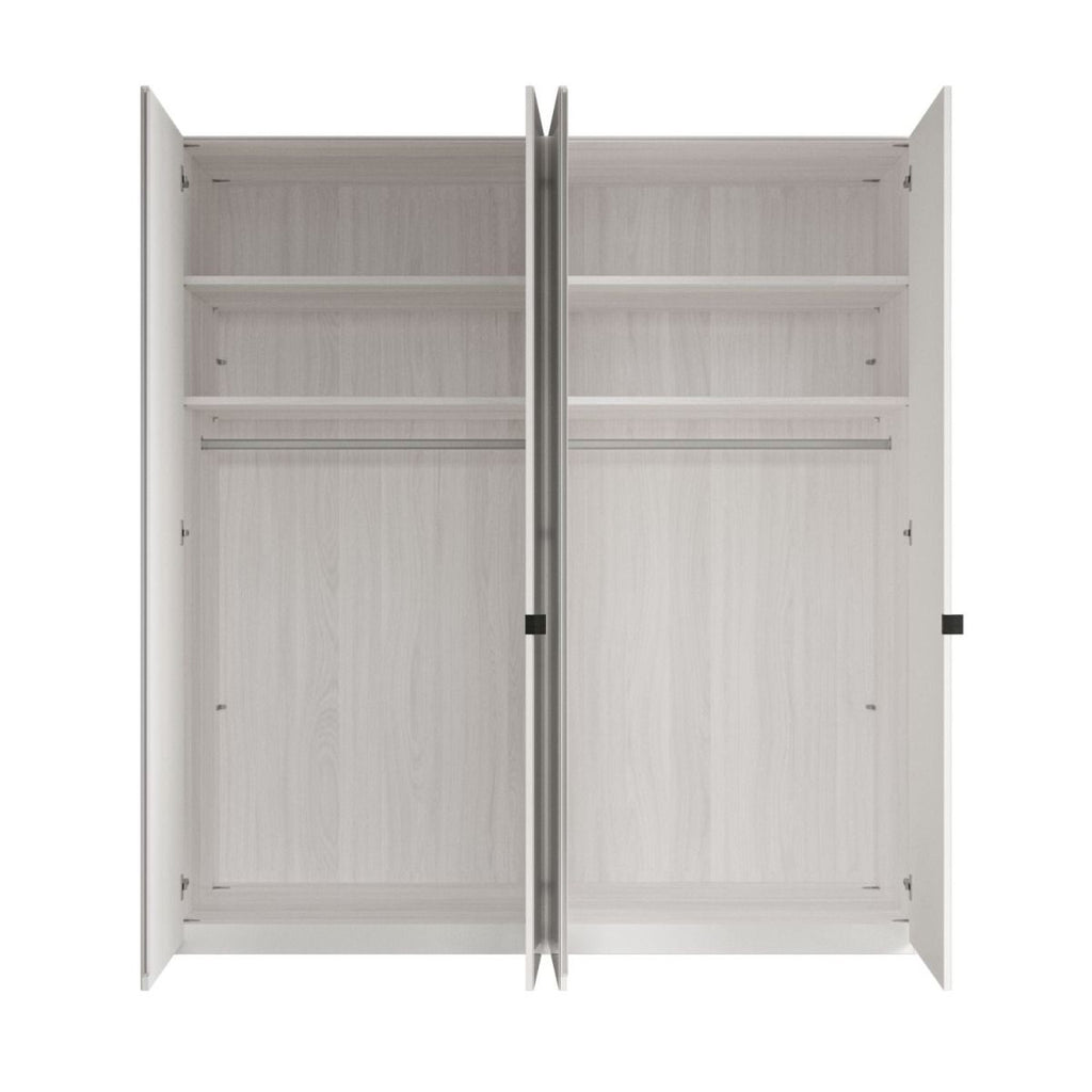 Oakwood Wiemann Dakar Dark Rustic Oak & Mirrored 4-Door Hinged  Wardrobe