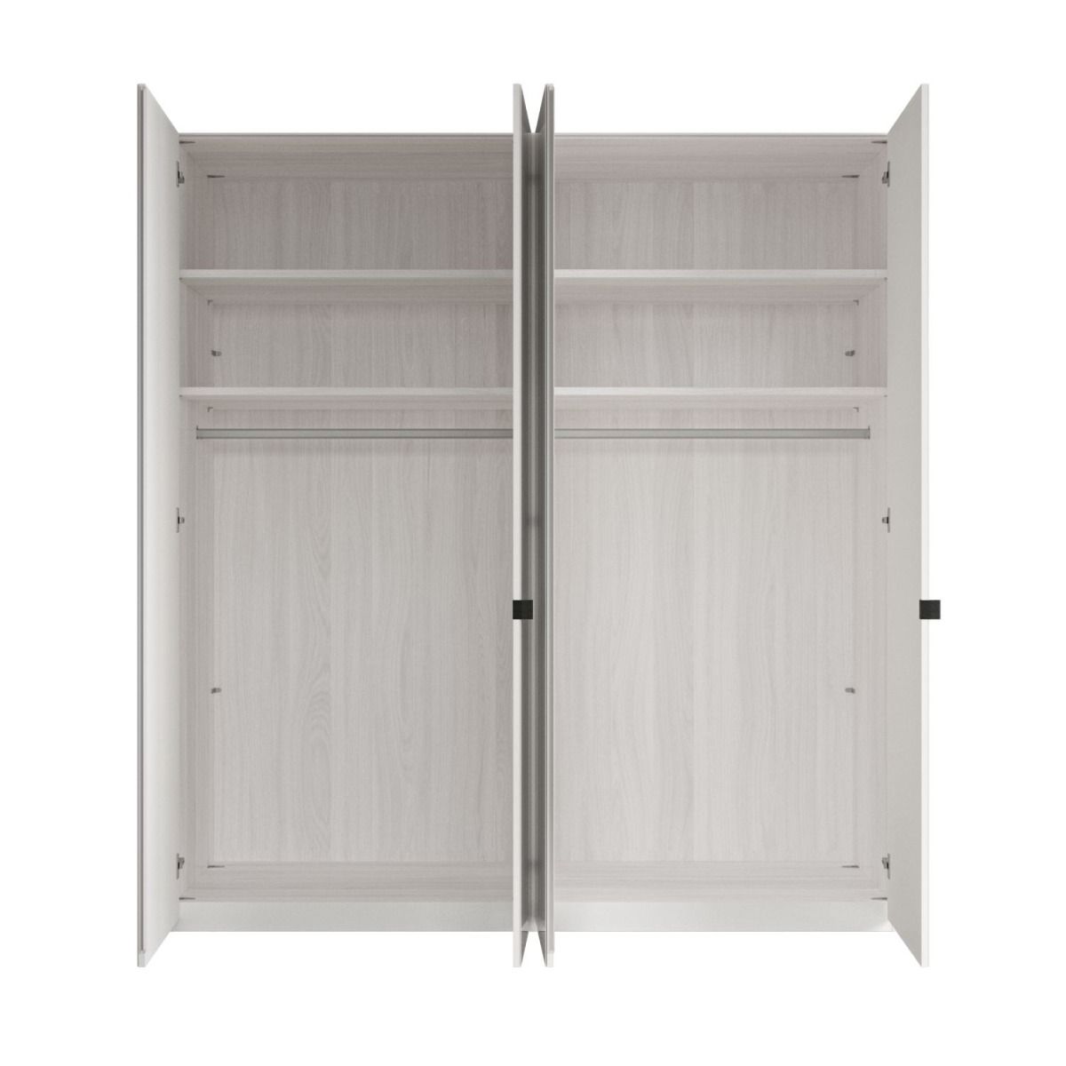 Oakwood Wiemann Dakar Dark Rustic Oak & Mirrored 4-Door Hinged  Wardrobe