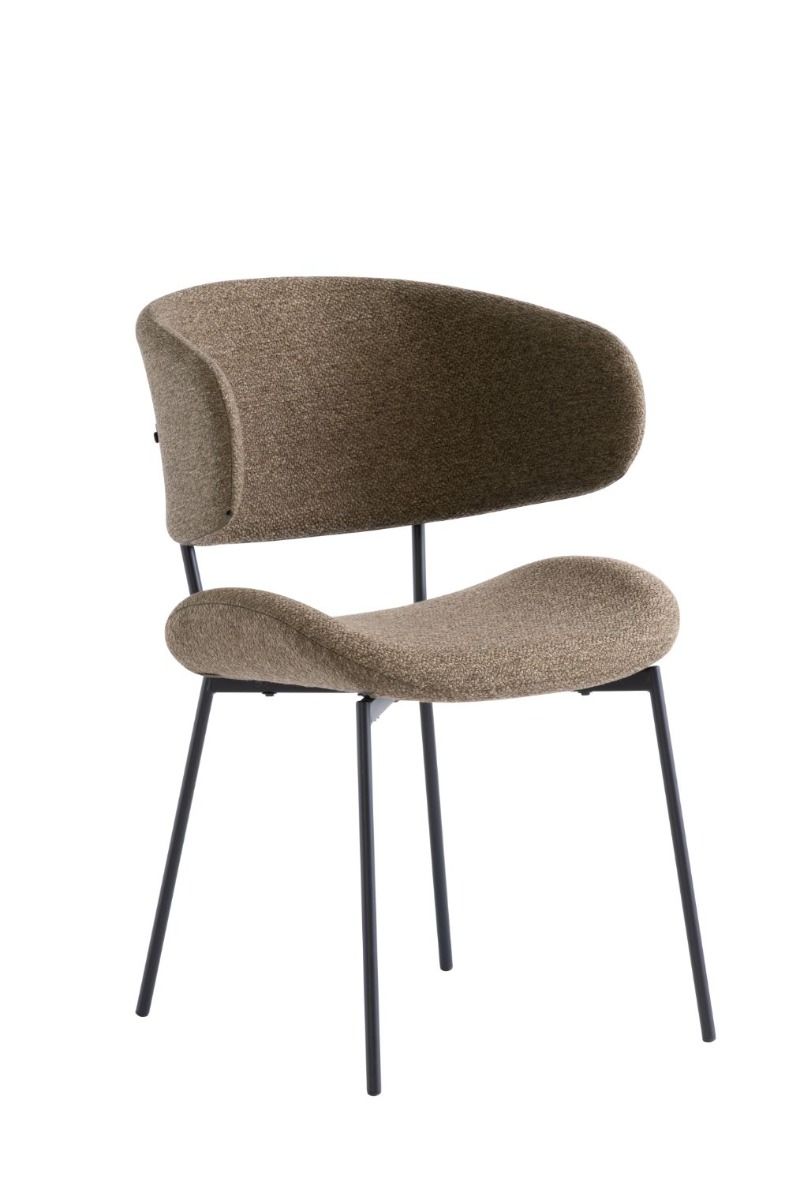 Oakwood Willow Fabric Dining Chair - Olive Green