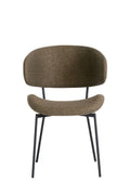 Oakwood Willow Fabric Dining Chair - Olive Green
