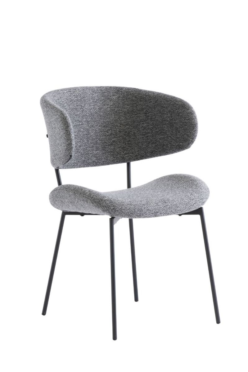 Oakwood Willow Fabric Dining Chair - Dark Grey