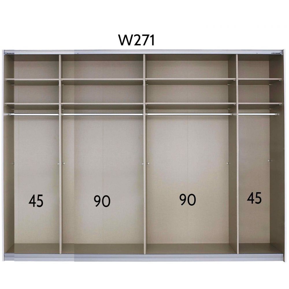Oakwood Rauch Tarabo Silk Grey and Mirror Front Sliding Door Wardrobe