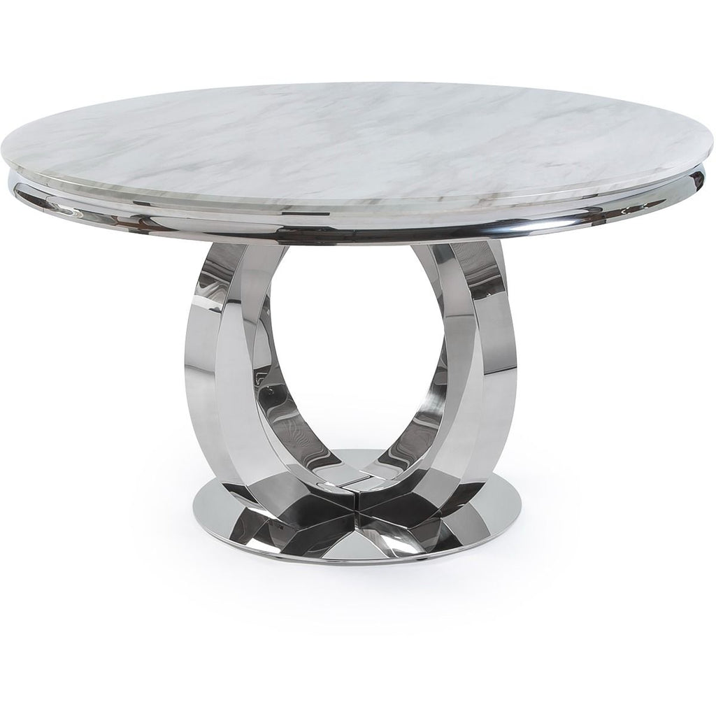 Oakwood Oracle 130cm Round Grey Marble Dining Table