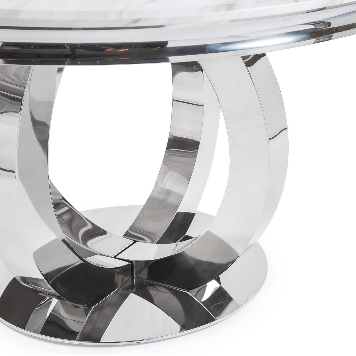 Oakwood Oracle 130cm Round Grey Marble Dining Table