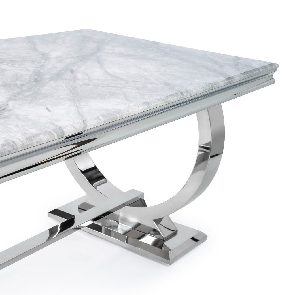 Oakwood Arianna 1.8M Light Grey Marble Top Dining Table