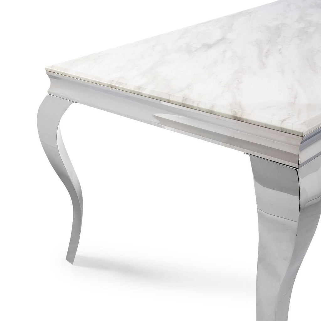 Oakwood Liyana 1.4M White Marble Top Dining Table