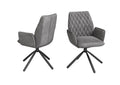 Oakwood Twist Swivel Plush Velvet Dining Chairs
