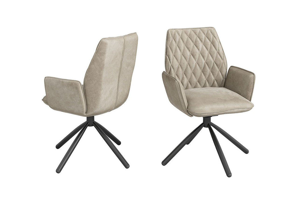 Oakwood Twist Swivel Plush Velvet Dining Chairs